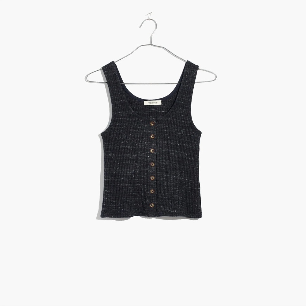 Madewell Ribbed Button-Front Tank Top